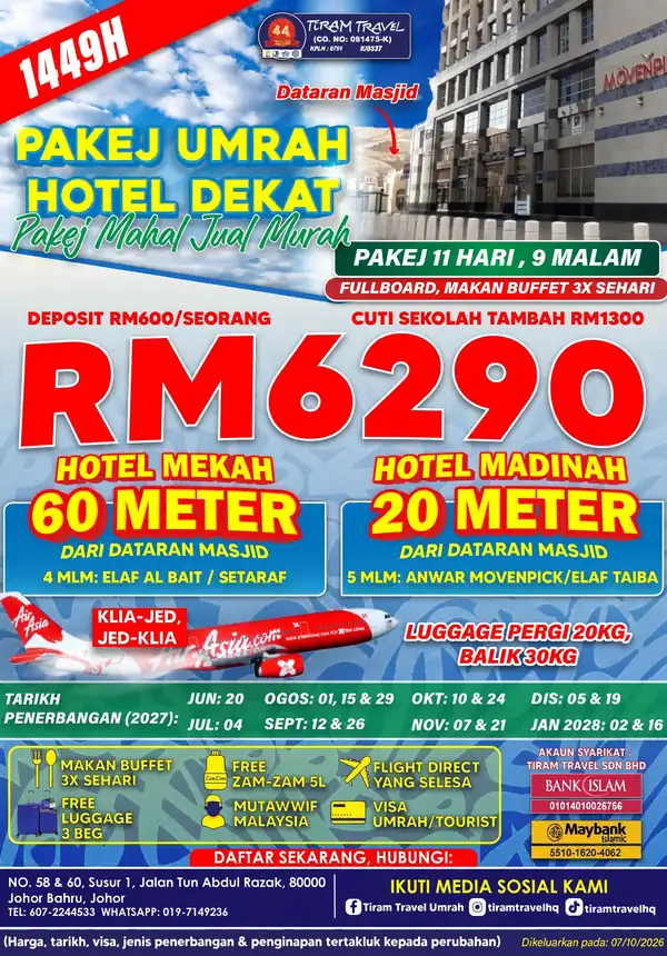 Pakej Umrah Hotel Dekat
